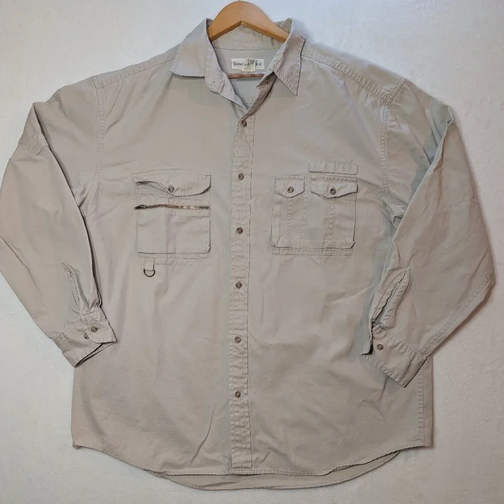 Banana Republic‎ Button-Down Beige Pocket Men's Shirt